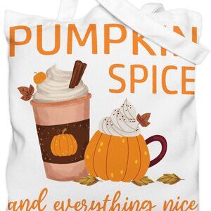 Pumpkin Coffee Tote Bag for Women, Fall Canvas Tote Bag Gift for Autumn, Birthda